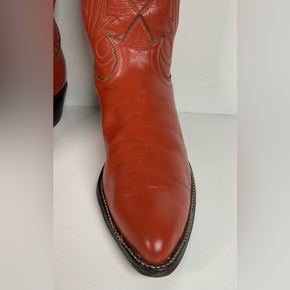 Vintage Tony Lama Cowboy Boots | Gold Label | Tooled Inlay | 6.5 C | Women’s 7.5 - Picture 8 of 16